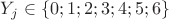 $Y_j \in \{ 0;1;2;3;4;5;6 \}$