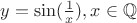 $y = \sin(\frac{1}{x}), x \in \mathbb{Q}$