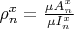 $\rho^x_n=\frac{\mu A^x_n}{\mu I^x_n}$
