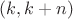 $(k,k+n)$ $(k,k+n)$