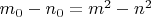 $m_0-n_0 =m^2-n^2$
