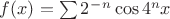 $f(x)=\sum2^-^n \cos4^nx$