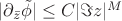 $|\partial_{\bar{z}} \tilde{\phi}|\le C |\Im z|^M$