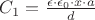 $C_1=\frac{\epsilon \cdot \epsilon_0 \cdot x\cdot a}{d}$