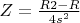 $Z = \frac{R2 - R}{4 s^2}$