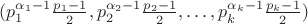 $(p_1^{\alpha_1-1}\frac{p_1-1}{2},p_2^{\alpha_2-1}\frac{p_2-1}{2},\dots,p_k^{\alpha_k-1}\frac{p_k-1}{2})$