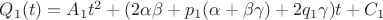 $Q_1(t)=A_1t^2+(2\alpha\beta+p_1(\alpha+\beta\gamma)+2q_1\gamma)t+C_1$