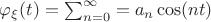 $\varphi_{\xi}(t)=\sum_{n=0}^{\infty}=a_{n}\cos(nt)$