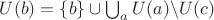 $U(b)=\{b\}\cup\bigcup_a U(a)\backslash U(c)$