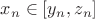 $x_n\in [y_n,z_n]$