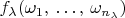 $f_\lambda(\omega_1,\,\dots,\,\omega_{n_\lambda})$