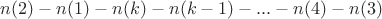 $n(2)-n(1)-n(k)-n(k-1)-...-n(4)-n(3)$ $n(2)-n(1)-n(k)-n(k-1)-...-n(4)-n(3)$