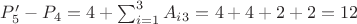 $P'_5-P_4=4+\sum_{i=1}^{3}{A_i_{3}}=4+4+2+2=12$