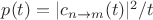$p(t) = |c_{n \rightarrow m}(t)|^2/t$ $p(t) = |c_{n \rightarrow m}(t)|^2/t$