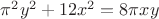$\pi^2 y^2+12 x^2=8\pi x y$