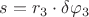 $s=r_3 \cdot \delta \varphi_3$