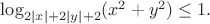 $\log_{2|x|+2|y|+2} (x^2+y^2)\le 1.$