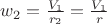 $w_2 = \frac{V_1}{r_2} = \frac{V_1}{r}$