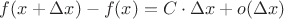 $f(x+\Delta x)-f(x)=C\cdot \Delta x+o(\Delta x)$