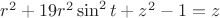 $r^2+19r^2\sin^2 t+z^2-1=z$