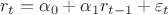 $r_t=\alpha_0+\alpha_1 r_{t-1}+\varepsilon_t$
