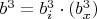 $b^3=b_i^3\cdot (b_x^3)$