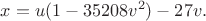 $\displaystyle x=u(1-35208v^2)-27v.$