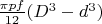 $\frac {\pi p f}{12} (D^{3}-d^{3})$