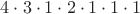 $4\cdot 3\cdot 1\cdot 2\cdot 1\cdot 1\cdot 1$