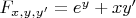 $F_{x,y,y'}=e^y+xy'$