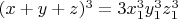 $(x+y+z)^3=3 x_1^3 y_1^3 z_1^3$