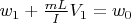 $w_1+\frac{mL}{I}V_1=w_0 $