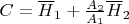 $C=\overline{H}_{1}+\frac{A_{2}}{A_{1}}\overline{H}_{2}$
