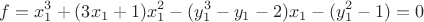 $$f=x_1^3+(3x_1+1)x_1^2-(y_1^3-y_1-2)x_1-(y_1^2-1)=0$$