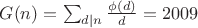 $G(n)=\sum_{d|n} \frac{\phi (d)}{d} =2009$