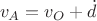 $$v_A=v_O+\dot d$$ $$v_A=v_O+\dot d$$