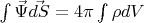 $ \int \vec \Psi \vec {dS} = 4 \pi \int \rho dV $
