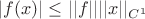 $|f(x)|\le||f||||x||_{C^1}$