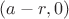 $(a-r,0)$
