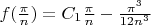 $f(\frac{\pi}{n})=C_1\frac{\pi}{n} - \frac{\pi^3}{12 n^3}$