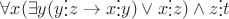 $\forall x (\exists y (y {\raisebox{-1.5}{\vdots}} z \rightarrow x {\raisebox{-1.5}{\vdots}} y) \vee x {\raisebox{-1.5}{\vdots}} z) \wedge z {\raisebox{-1.5}{\vdots}} t$
