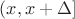 $(x,x+\Delta]$