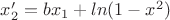 $x'_2=bx_1+ln(1-x^2)$