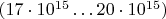 $(17\cdot10^{15}\ldots20\cdot10^{15})$