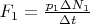 $F_1 = \frac{p_1 \Delta N_1}{\Delta t}$