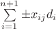 $\sum\limits_{i=1}^{n+1} \pm x_{ij}d_i$