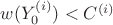 $w(Y_0^{(i)})<C^{(i)}$