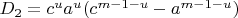 $D_2=c^ua^u(c^{m-1-u}-a^{m-1-u})$