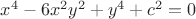 $x^4-6x^2y^2+y^4+c^2=0$