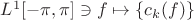 $L^1[-\pi,\pi]\ni f\mapsto\{c_k(f)\}$